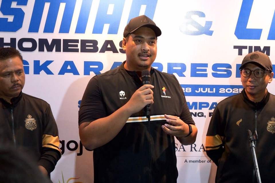 Lampung: Menteri Pemuda dan Olahraga (Menpora) RI Dito Ariotedjo menyambut baik kembalinya Bhayangkara FC ke kasta tertinggi sepak bola tertinggi Liga Indonesia, Super League. Apalagi di musim 2025-2026 ini, Bhayangkara FC memilih Lampung sebagai homebase dan berganti nama menjadi Bhayangkara Presisi Lampung FC. (foto:Gilang/kemenpora.go.id)