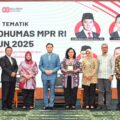 Majelis Permusyawaratan Rakyat Republik Indonesia (MPR RI) bersama Badan Koordinasi Hubungan Masyarakat (Bakohumas) menyelenggarakan Seminar Tematik Kehumasan bertajuk “Urgensi Pokok-Pokok Haluan Negara (PPHN) sebagai Pedoman dan Arah Pembangunan Nasional”, di Ruang Delegasi, Plaza Nusantara V, Kompleks Parlemen Senayan, Jakarta, Selasa (19/8).(foto:istimewa)