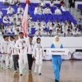 Kontingen Indonesia tampil penuh percaya diri dan semangat dalam Opening Ceremony Asean School Games (ASG) yang digelar di Indoor Stadium Hassanah Bolkiah National Stadium Complex Brunei Darrusalam, Kamis (20/11). (foto:irfandi/kemenpora.go.id)