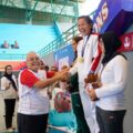 Perenang andalan Kemenpora, Yessy Venisia Yosaputra, sukses meraih medali emas keduanya, kali ini di nomor Women 50 Meter Breaststroke (Gaya Dada Putri 50 Meter) di Aquatic Jakabaring, Palembang, Rabu (8/10).(foto:Gilang/kemenpora.go.id)