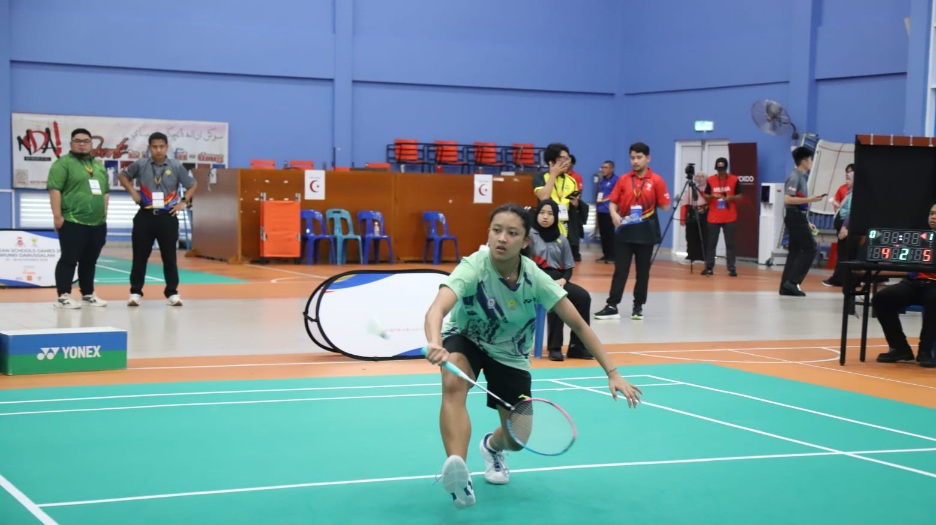 imnas Pelajar Indonesia kembali menunjukkan dominasinya di cabang olahraga badminton setelah berhasil meraih dua medali emas pada ajang ASEAN School Games (ASG) 2025 yang digelar di Sport School Brunei Darussalam (24/11).(foto:ervandi/kemenpora.go.id)