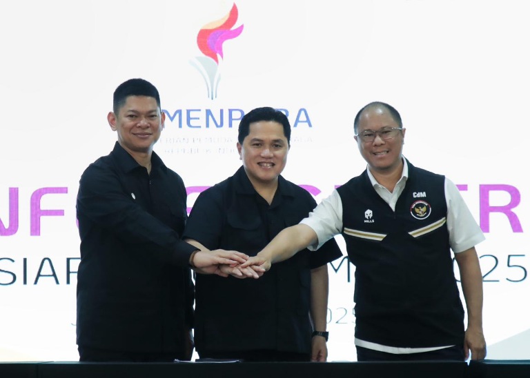 Angin segar dirasakan kontingen Indonesia yang akan berangkat ke ajang SEA Games 2025 Thailand. Pasalnya, anggaran yang semula hanya Rp 10 Miliar dengan hanya bisa memberangkatkan 120 atlet, kini meningkat menjadi Rp 60 Miliar sehingga dapat memberangkatkan hingga 700 sampai 800 atlet.(foto:raiky/kemenpora.go.id)