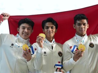 Hasil perolehan medali emas Indonesia di SEA Games 2025 Thailand setiap hari mengalami peningkatan yang signifikan. Hingga Senin (15/12) malam, Indonesia masih kokoh di peringkat kedua dengan jumlah medali 52 Emas, 65 Perak, 68 Perunggu. (foto:Herry/kemenpora.go.id)