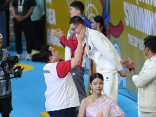 Kran medali emas Indonesia di SEA Games 2025 Thailand terus bertambah. Hingga Kamis (11/12) malam, Indonesia berhasil menambah 9 medali emas, 14 perak dan 8 perunggu. (foto: Herry/kemenpora.go.id)