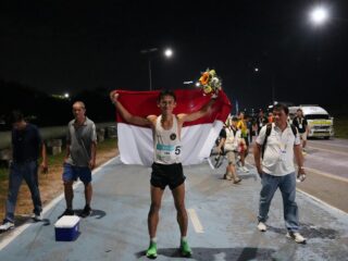 ontingen Indonesia terus menunjukkan grafik positif dalam perolehan medali di SEA Games 2025 Thailand. Hingga Minggu malam (14/12), Merah Putih telah mengoleksi 43 medali emas dan menempati posisi kedua klasemen sementara, di bawah tuan rumah Thailand.(foto:Herry/kemenpora.go.id)